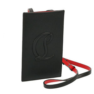 Christian Louboutin By My Side Smartphone Storage Card Case Neck Strap Black